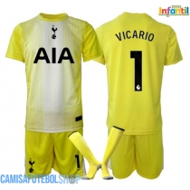 Camisa de time de futebol Tottenham Hotspur Guglielmo Vicario #1 Goleiro Replicas 3º Equipamento Infantil 2025-26 Manga Curta (+ Calças curtas)